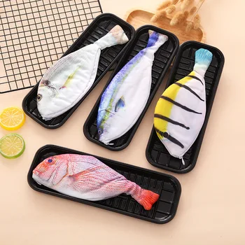 

60 Pieces Creative Fish Shape Pencil Case Cute Korea Style Cloth Pencils Bags School Supplies Stationery Hot Pen Box Gift