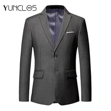 YUNCLOS, деловой мужской пиджак, классический приталенный мужской пиджак, высокое качество, повседневный мужской блейзер, блейзер для выпускного