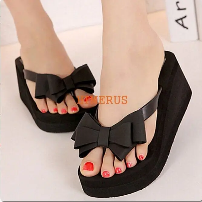 

2016 fashion women sandals shoes Summer bowtie beach wedge sandals