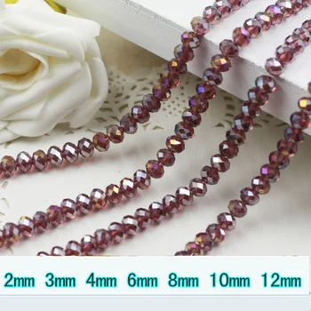 

5040 AAA Top Quality Purple AB Color Loose Crystal Glass Rondelle beads.2mm 3mm 4mm,6mm,8mm 10mm,12mm Free Shipping!