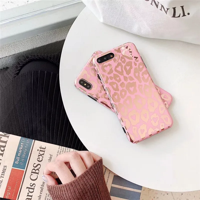 Чехол DIS модный бронзированный леопардовый чехол для телефона iphone XR XS MAX 8 7 6 6s plus X