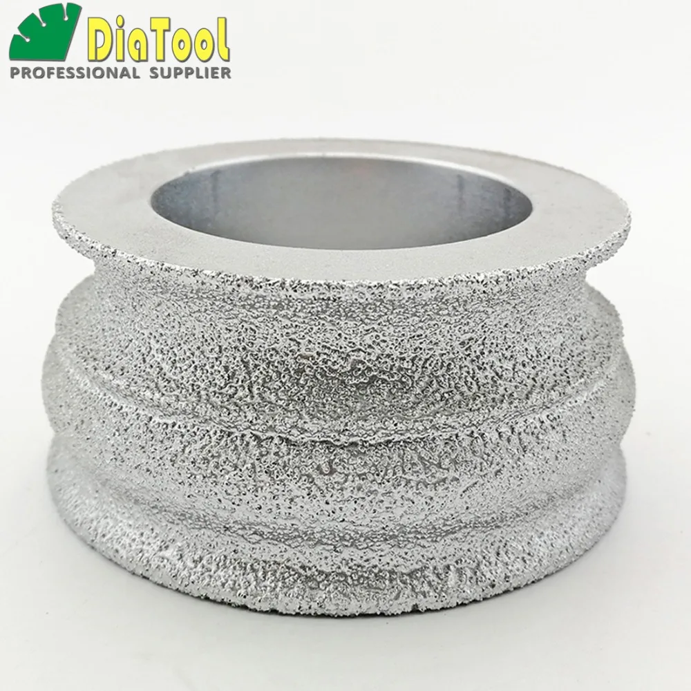 DIATOOL Dia75mmX35mm Diamond Profile Wheel For Angle Grinder, Vacuum Brazed Diamond Grinding Wheel