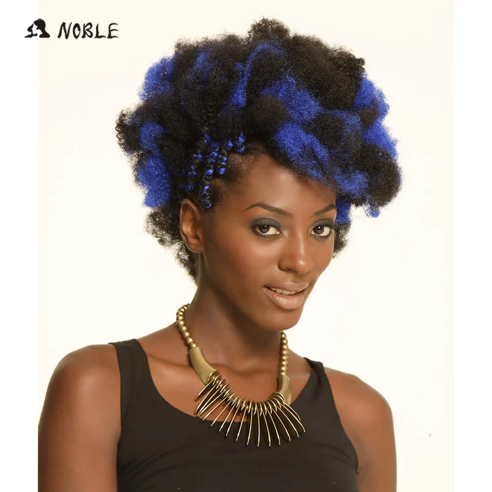 

Noble Synthetic Hair Kinky Curl For Black Women 100% 9 Color Machine Double Weft Bundles Ombre Hair Bundles Synthetic Hair