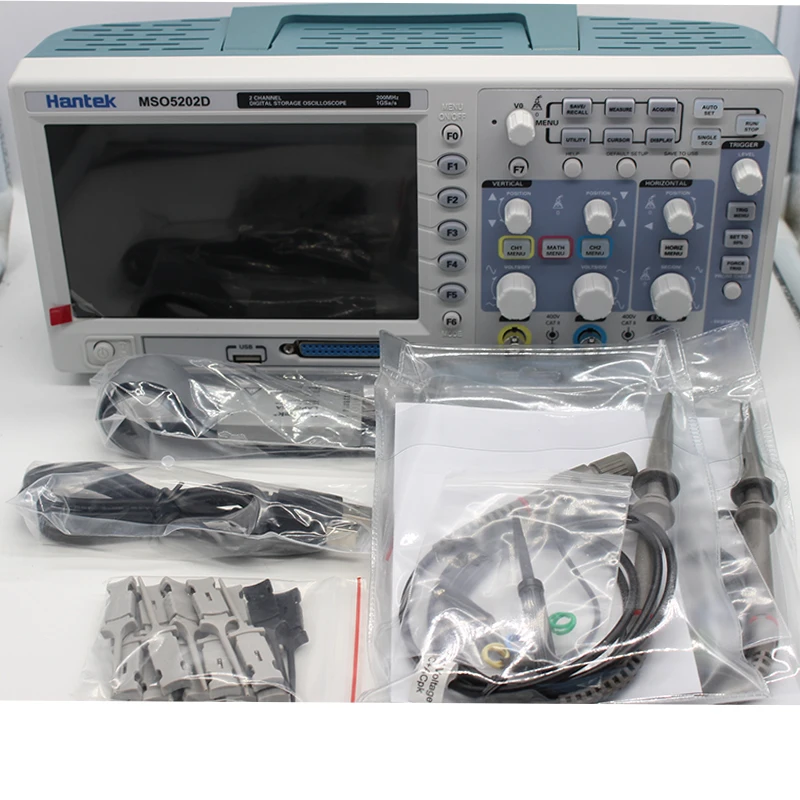 

Hantek MSO5202D Digital Oscilloscope USB 200Mhz 2 Channels Hantek Osciloscopio +16Channels Logic Analyzer + External Trigger