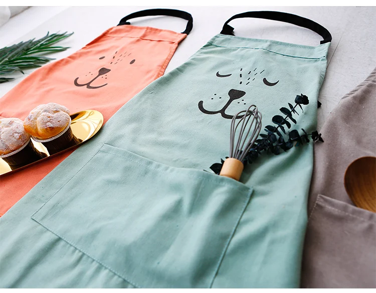 Delantal de algodón colorido para niños con bolsillo, delantal de artista y delantal de chef (S-XXL)