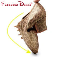 Женская обувь для латинских танцев с шелковым блестящим золотым сатиновым леопардовым принтом; женская Обувь для бальных танцев с раздельной подошвой 5 см; женская обувь для бальных танцев размера плюс