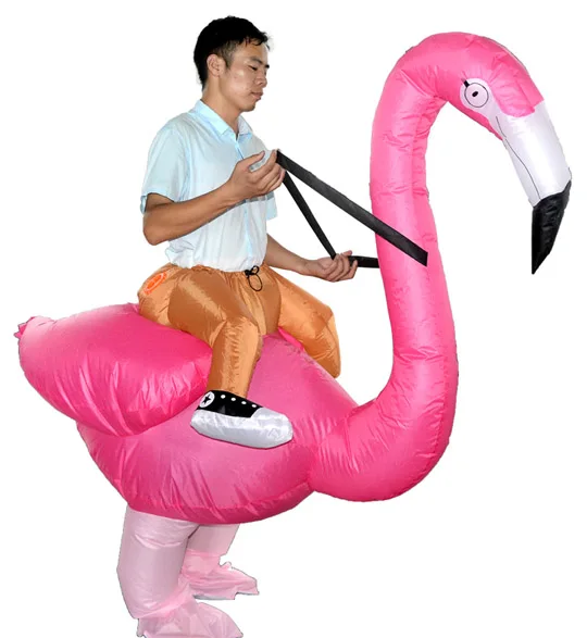 Flamingo Inflatable Costume Adult Kids Ride on Cosplay Suits Animal