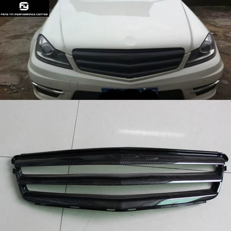 Гонки Грили W204 C300 C63 углеродного волокна переднего бампера Решетка для Benz W204 C260 C300 C63 08-13