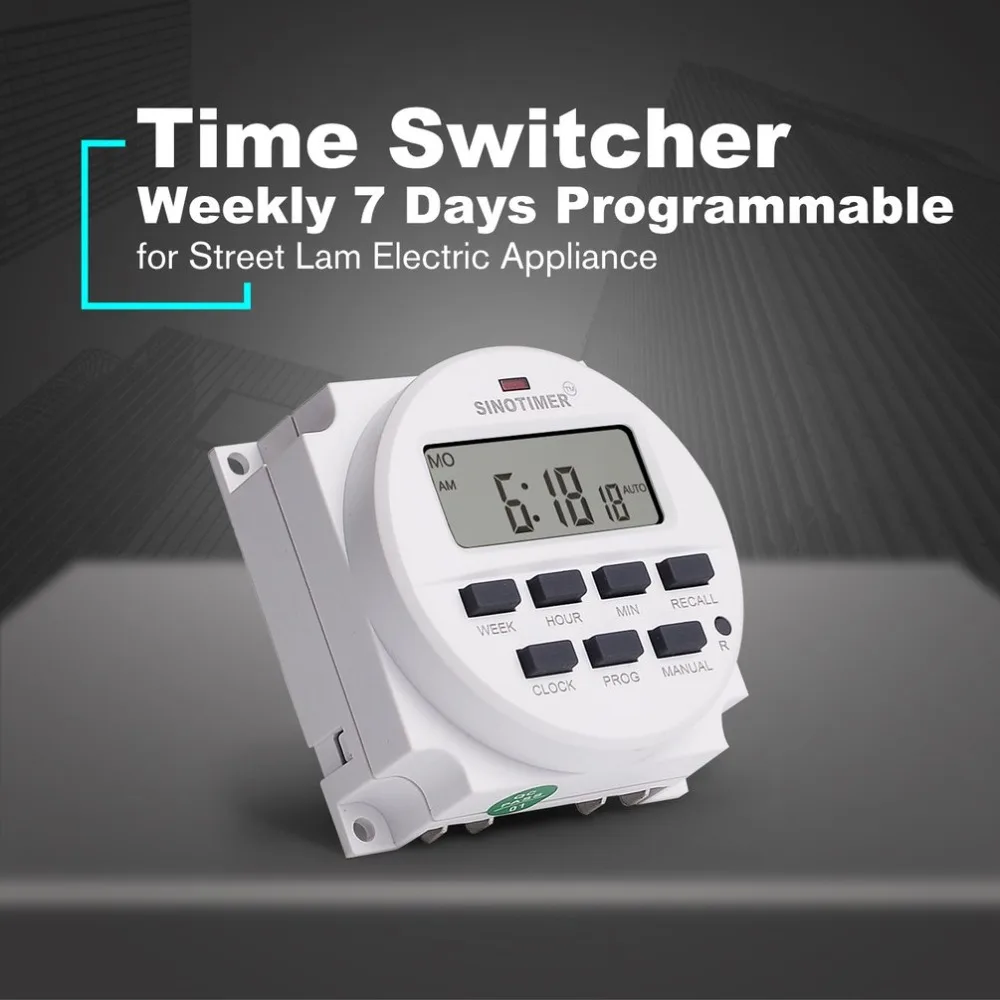 

Digital Time Switch Relay Timer Control 12V Weekly 7 Days Programmable Countdown Recall for Electric Appliance