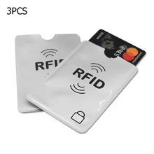 3 шт./лот алюминиевый Анти Rfid считыватель блокирующий держатель для банковской кредитной карты Защита Rfid считыватель карт металлический кредитный держатель для карт