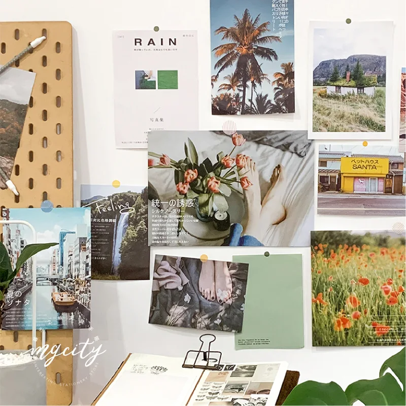 

15pcs/pack Fresh Handbook material paper Background Collage Wall stickers Decoration Sticker DIY Scrapbooking Planner Escolar