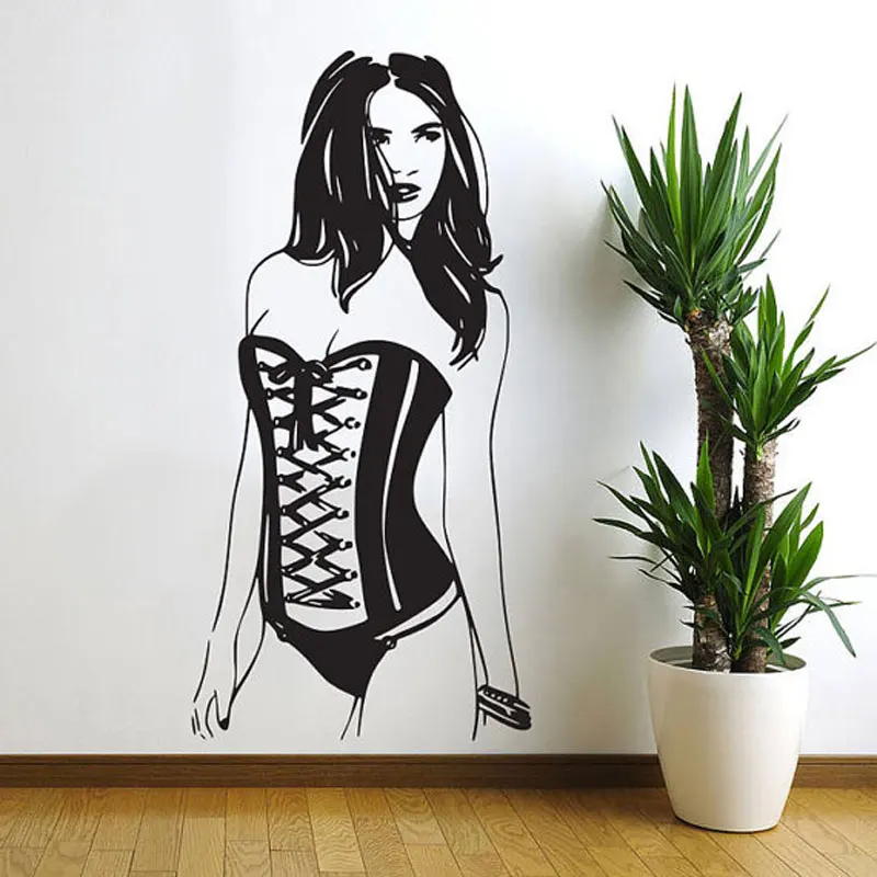 Sexy Woman Pin Up Girl Wall Decal Art Decor Sticker Seductive Art 