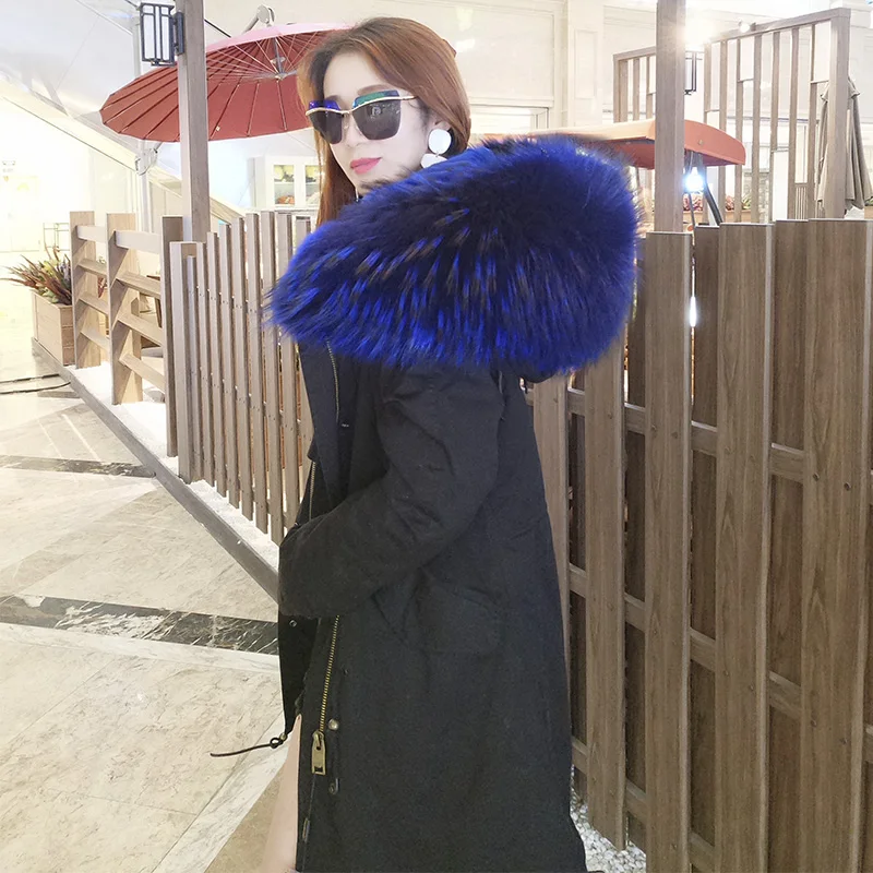 

2017 New Winter Long Jacket Parkas Camouflage Army green Raccoon Fur Collar Hooded Outwear Thick Coat Faux Lining Top Quality