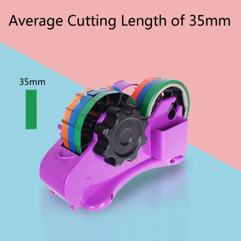 Semi-Automatic Tape Dispenser With 35Mm Fixed Length Tape Cutter Desktop Office Packaging Household Tools