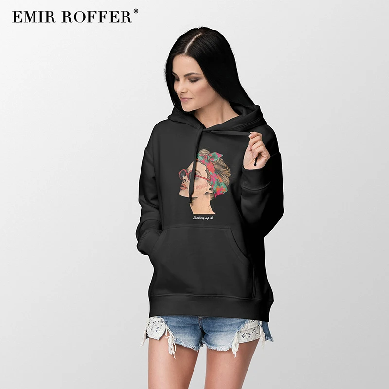 EMIR ROFFER 2018 Fashion Streetwear Harajuku Hoodies Women's Sweatshirt Oversized Hooded Warm Ladies Winter Clothing  (3)
