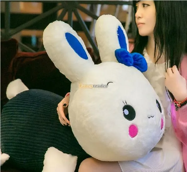 Fancytrader 30'' 75cm Cute Big Stuffed Soft Plush Giant Cute Lying Rabbit Bunny, 2 Colors, Free Shipping FT50837 (3)