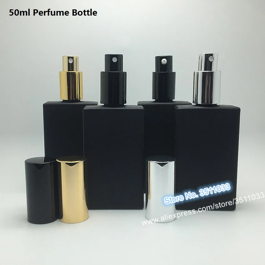 

50ML Classical Frosted Black Empty Glass Perfume Bottle Matte Black Portable Perfume Atomizer Refillable Perfume Spray Bottle
