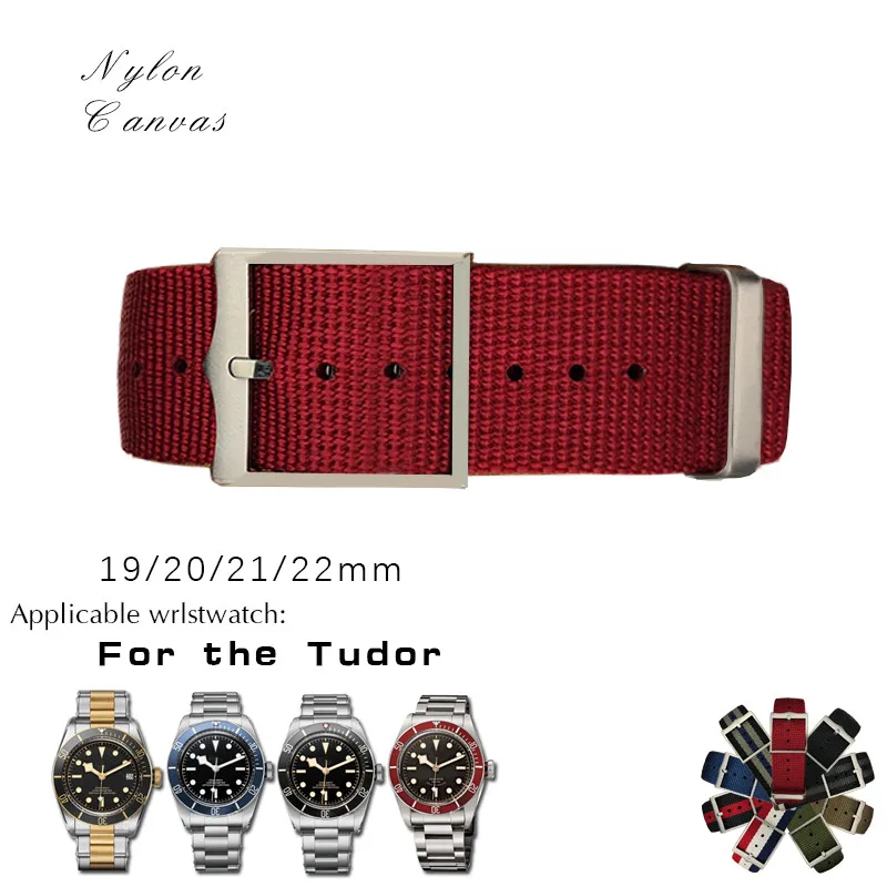 Модный спортивный ремешок высокого качества, тканевый нейлоновый ремешок Nato специально для Tudor Black Bay, красочные браслеты для часов для мужчин 20 мм 22 мм - Цвет ремешка: red