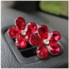 Автомобильный Кондиционер украшение Алмазный изысканный цветок автомобиль экспорт Аромат декоративные украшения интерьера красного цвета