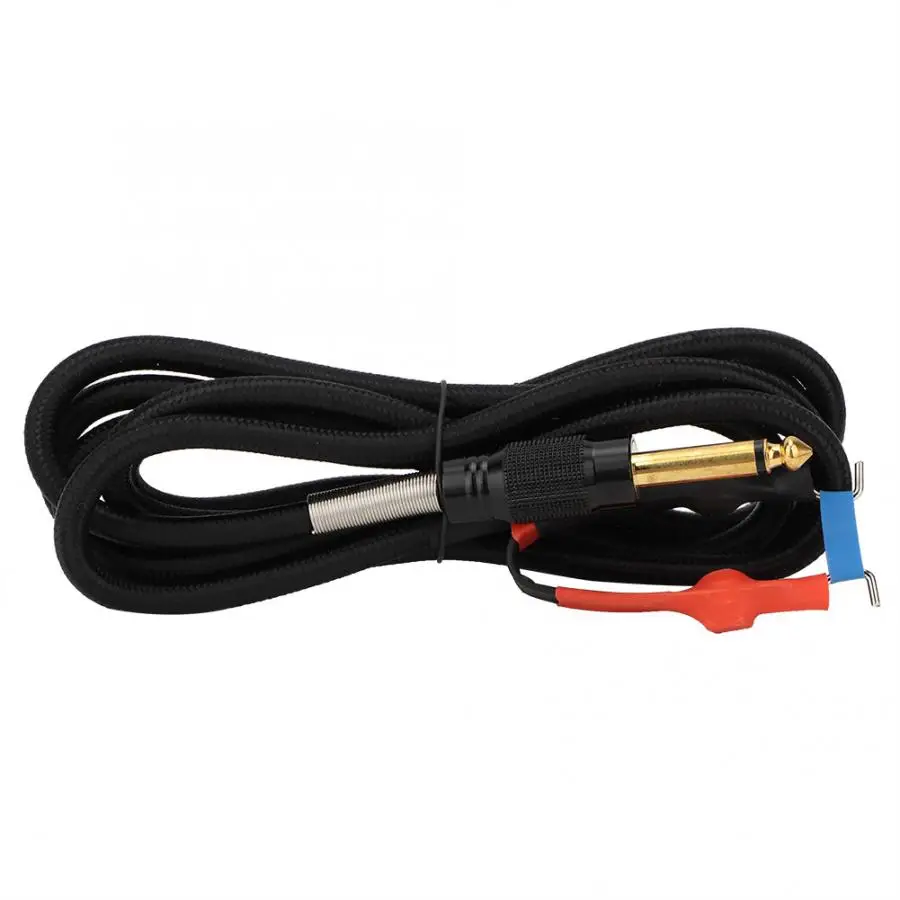 3 Colors 1.8m Tattoo Power Supply Silicone Clip Cord Tattoo Hook Line for Tattoo Machine Tattoo Clip Cord 5.9ft - Цвет: Черный
