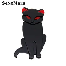SexeMara акриловые черные броши-кошки для женщин мужчин смолы Животные Кошки нагрудный знак брошь модные украшения