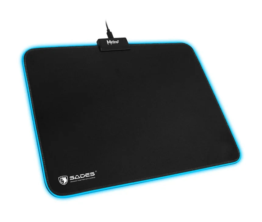 SADES RGB игровой коврик для мыши Meteor 8 моделей RGB Освещение резиновый коврик для мыши ультра Противоскользящий