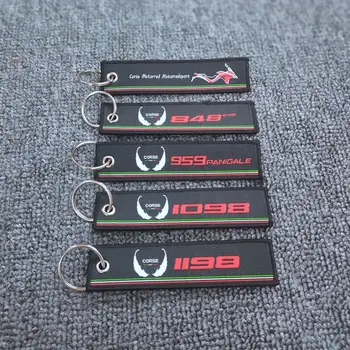 

Motorcycle Key Chain Woven Key Ring Tag Label Chain For Ducati 959 Panigale 848 EVO 1098 1198