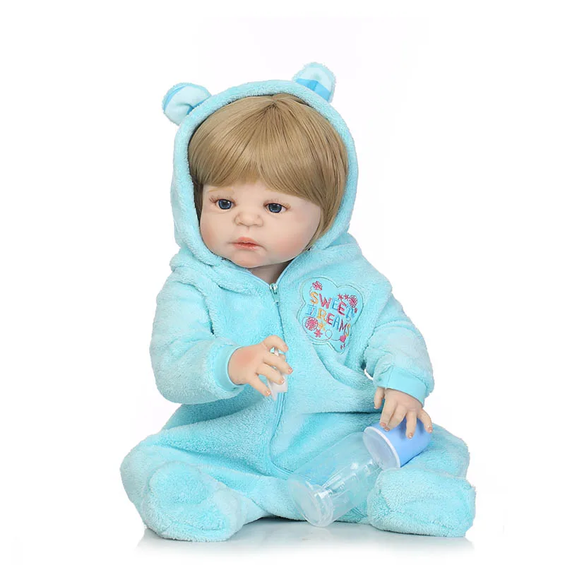 

56cm Reborn Doll Full Body Vinyl Jointed Lifelike Baby Kids Playmate Photography Props M09
