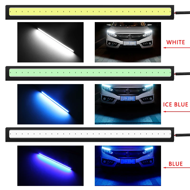 1 шт. 17 см универсальный дневной ходовой свет автомобиля COB DRL светодиодные полосы света внешние огни авто водонепроницаемый автомобиль Стайлинг LED DRL лампа