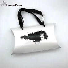 500 шт/партия изготовление под заказ напечатанная Подушка с логотипом коробки наращивание волос упаковка конфеты Одежда Подушка коробка с ручкой