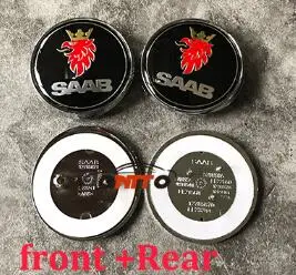 Black 68mm 2pcs 6 шт./компл. 68 мм эмблема автомобиля капот багажник этикетки 62 мм диски для центрального движения колеса Колпачок центральной крышки для SAAB 9-3 9-5 93 95 Логотип Знак Авто шапки - Цвет: Black 68mm 2pcs