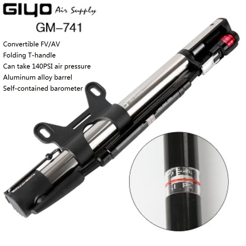 

GIYO High Pressure Air Impact Bicycle Pump G M-71 / G M-82 / G M-741 140PSI FV / AV Bike Pump