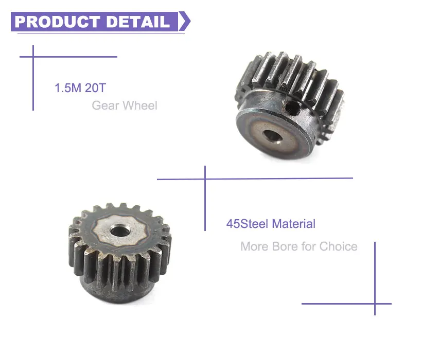 1,5 модуль 20T Шестерни колеса 45 Сталь Шпоры Шестерни Шестерня 5/6/8/10/12 мм диаметр 1,5 пресс-форма 20 зубы металлические зубчатые колеса шкива Rc Шестерня Шестерни s