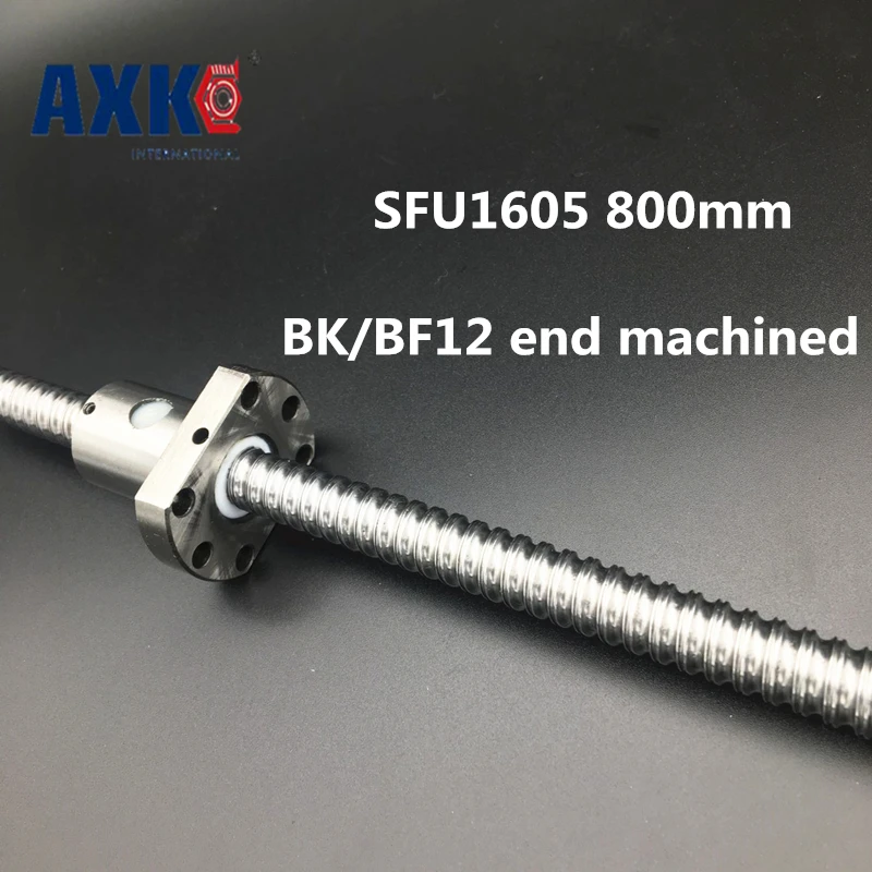 

2018 New Linear Rail Axk Cnc Router Parts Sfu1605 800mm Rm1605 Rolled Ball Screw 1pc+1pc Ballnut + End Machining For Bk/bf12