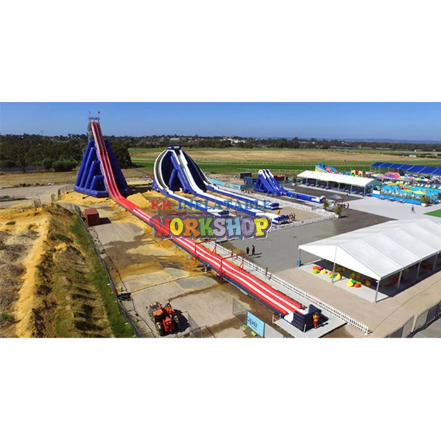 Beach island inflatable water park Giant inflatable hippo Cliffhanger water slide in Sapin 5