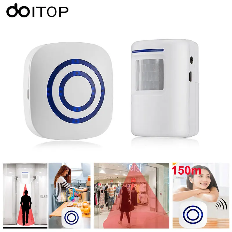 Buy DOITOP Wirless Infrared Alarm Door Bell Driveway