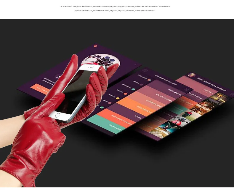 Genuien Кожа Прихватки для мангала утепленная Женская овчины зимние перчатки управляемый сенсорный экран женские кожаные варежки MLZ036