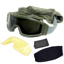 Высокое качество Военная страйкбол тактические очки стрельба очки 3 линзы мотоцикл Пейнтбол Wargame ветрозащитные защитные очки