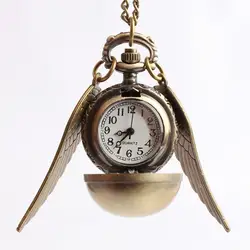 2016 Винтаж кварцевые карманные часы Гарри Поттер ожерелье, подвеска, цепочка подарки Хогвартс школы мужские Золотой девушка для женщин