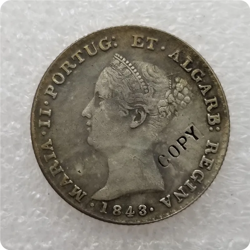 1837-1853 Португалия 500 REIS Монета КОПИЯ памятные монеты-копия монеты медаль коллекционные монеты