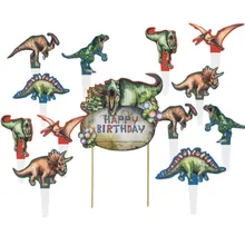 Vintage Dinosaur Cake Topper Birthday Party Decor Boy Kids Jungle Party T-Rex Velociraptor Pterosaur Egg