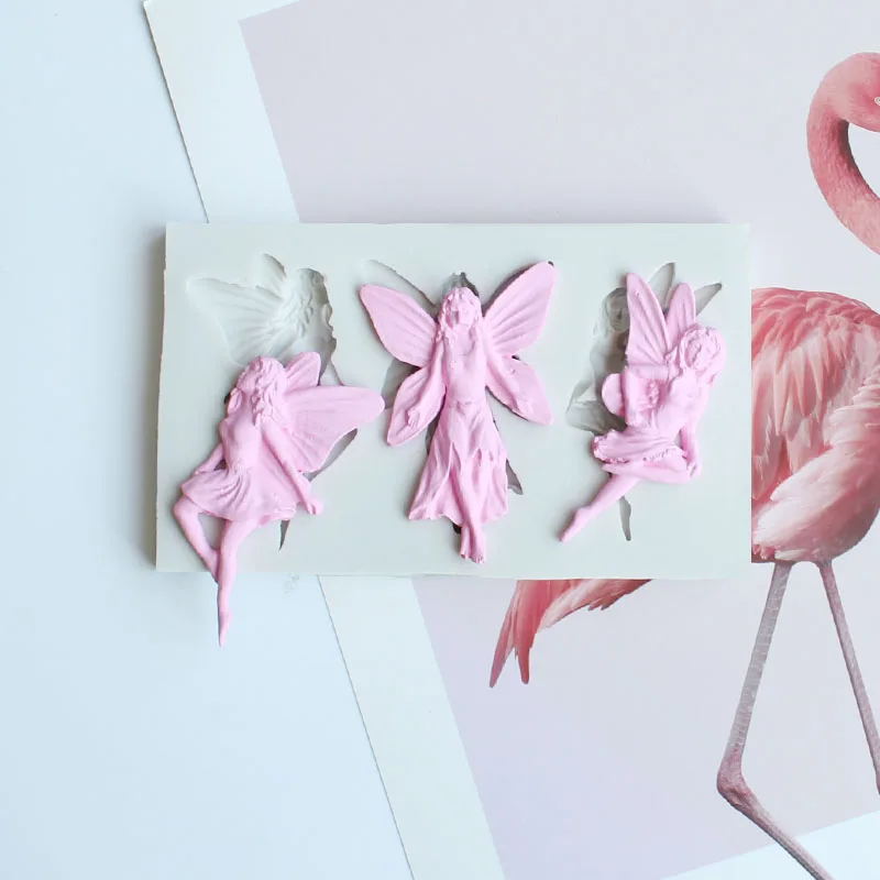 3D Little Fairy Shape Silicone Fondant Mold Kitchen DIY Cake Baking Decoration Candy Dessert Chocolate Mould Clay Plaster Tool silicone mold cake decorating tools