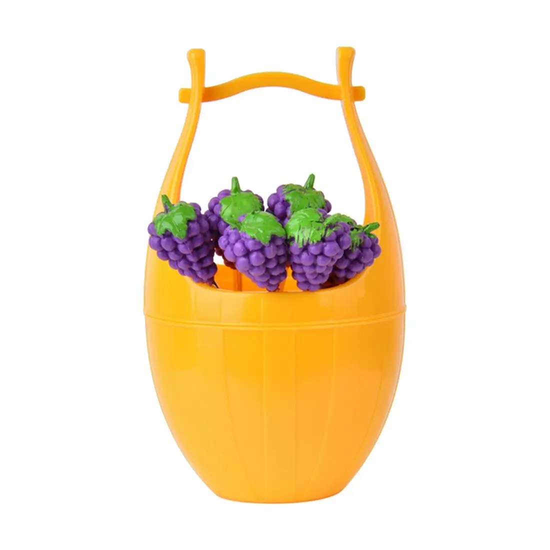 

6pcs Chic Barrel Food Fruit Salad Forks Home Kitchen Bar Decoration Gadgets Set grape