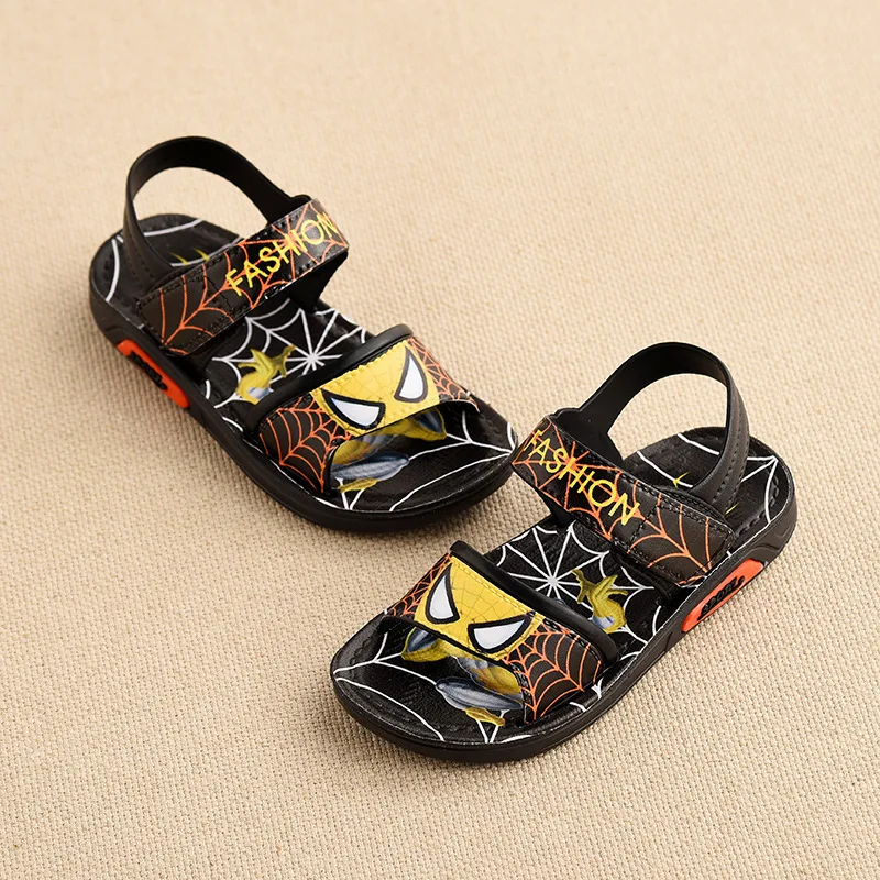 New Children's Sandals magic sticker baby Soft bottom beach shoes Spider-Man cartoon shoes New Children's Sandals magic sticker baby Soft bottom beach shoes Spider-Man cartoon shoes