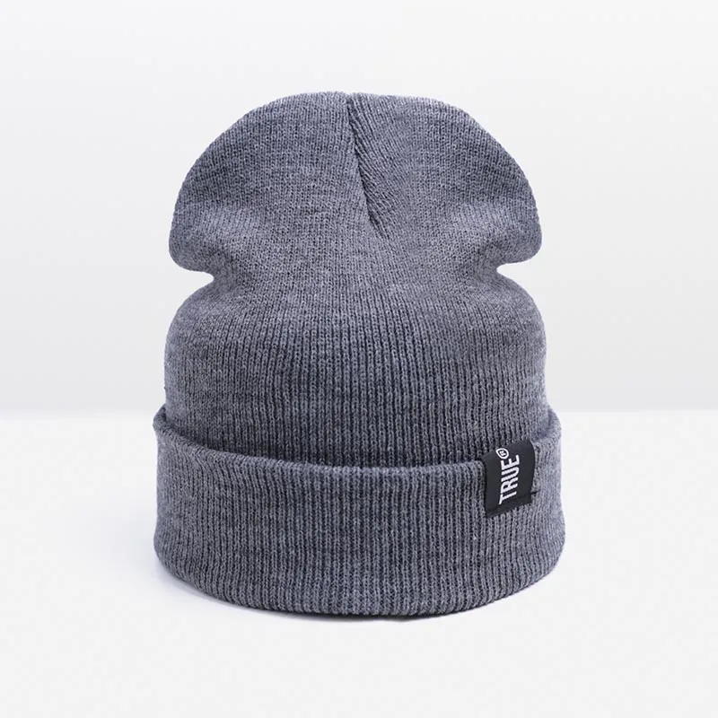 SIMPLESHOW, модная брендовая зимняя шапка для женщин и мужчин, Skullies Beanies, женские и мужские одноцветные теплые вязаные дамские шапочки, эластичная шапка унисекс - Цвет: Gray