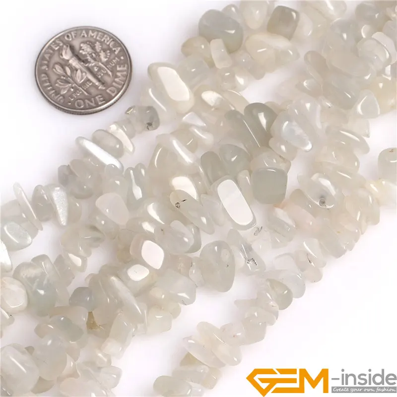 

Moonstone: 7-8mm Freeform Gray Moonstone Beads Natural Moonstone Beads Loose Beads For Bracelet Making Strand 34" Wholesale