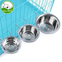 Подвеска из нержавеющей стали клетка для домашних животных миска для собак птица кошка щенок еда миска для воды питатель для домашних