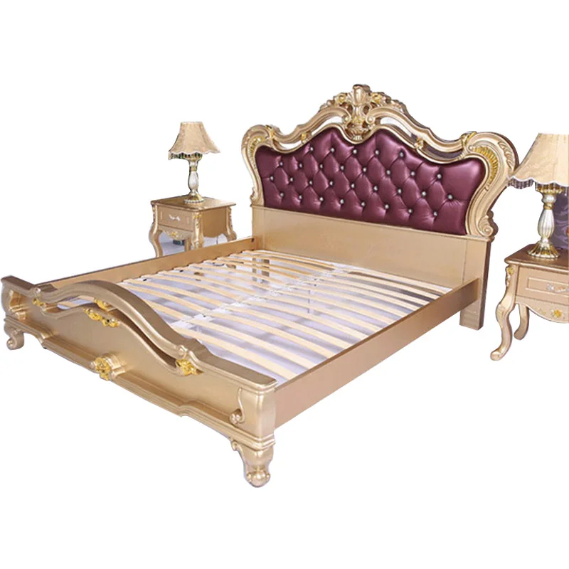 Continental Champagne Double Bed New Hand carved Oak 1.8 m Marriage