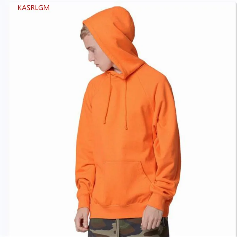 2018 модные 9 цветов цвет orange hooides Мужская толстая одежда зимняя Толстовка Мужская Хип-Хоп Уличная сплошной цвет флис капюшоном