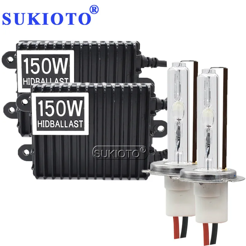 SUKIOTO Автомобильные фары H11 Xenon H1 H7 150 Вт hid xenon kit H3 H4 bixenon D2H D2Y 4300 K 8000 противотуманные